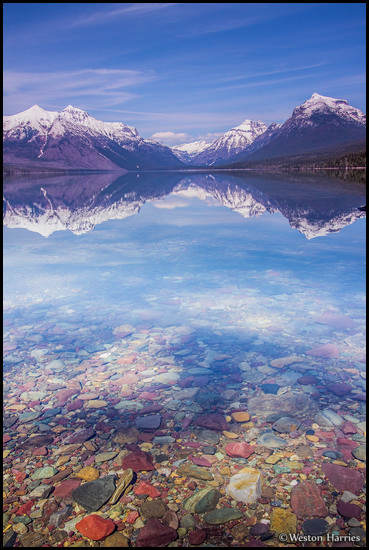- Colorful Pebbles Below a Reflection in Lake McDonald, Glacier NP -