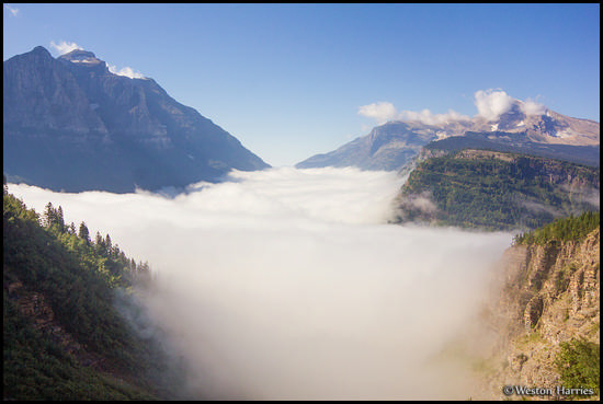 - McDonald Creek Valley Filled with a Sea of Clouds, Glacier NP -