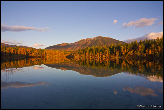 - Fall Colors Reflected in Half Moon Lake, West Glacier, MT -
