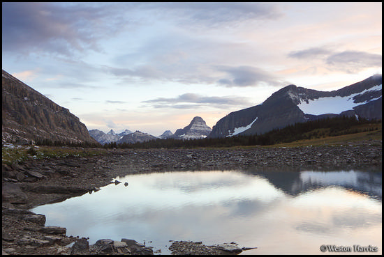 - Reflection of the Sunset in an Unnamed Lake in Preston Park, Glacier NP -