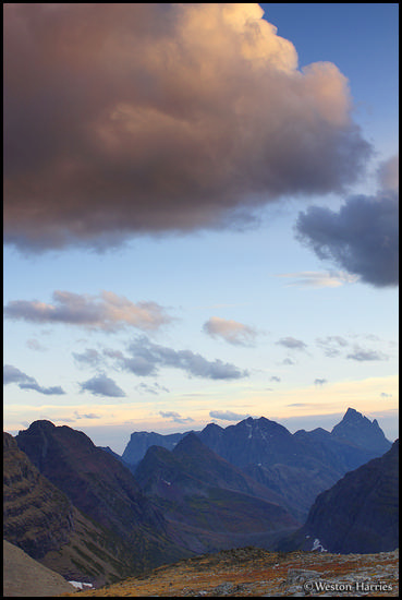 - Sunset View to the South From Dawson Pass, Glacier NP -