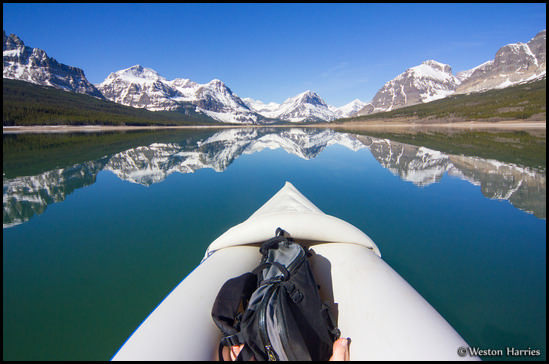 - Paddling on Lake Sherburne with a Perfect Reflection, Glacier NP -