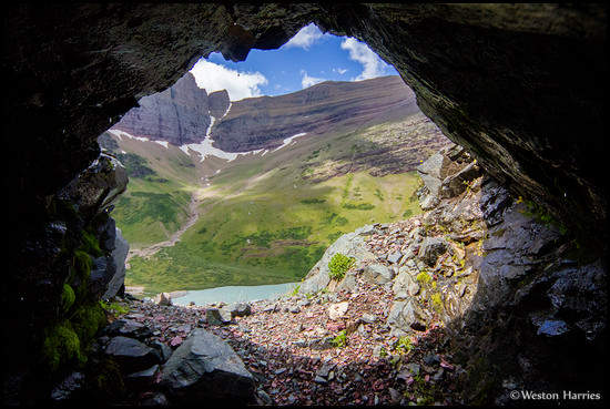 - Looking Out From Cracker Mine, Glacier NP -