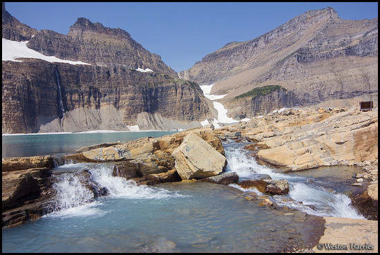 - Cascading Pools at Upper Grinnell Lake, Glacier NP -