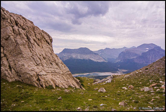- Looking Down at Many Glacier from Apikuni Mtn, Glacier NP -