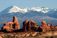 - Turret Arch with the La Sal Mtns in the Background, Arches NP -