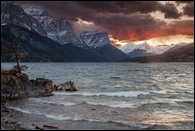 - Sunset Over Wild Goose Island and St. Mary Lake, Glacier NP -