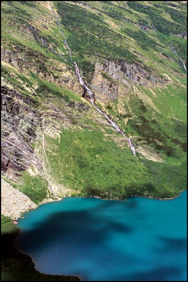 - Gunsight Lake and Waterfall, Glacier NP -