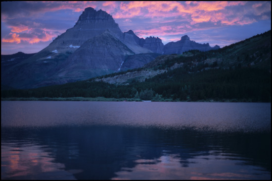 - Sunset Colors Over Swiftcurrent Lake, Glacier NP -