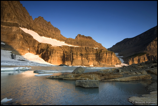 - Upper Grinnell Lake at Sunrise, Glacier NP -