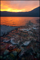 - Snyder Creek Entering Lake McDonald
Under a Wildfire Smoke Sunset, Glacier NP -