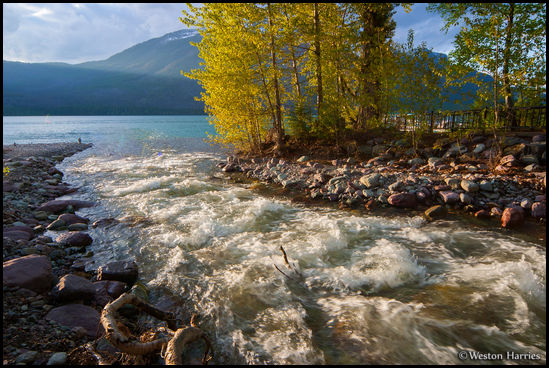 - Snyder Creek Entering Lake McDonald, Glacier NP -