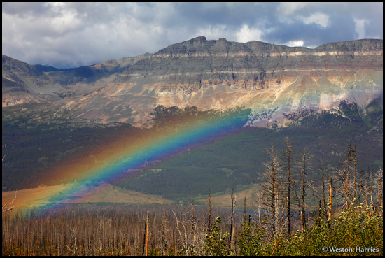 - Rainbow Below Slingshot Mtn, Glacier NP -