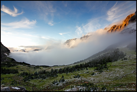 - Low Clearing Clouds at Logan Pass, Glacier NP -