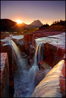 - Triple Falls at Sunrise, Glacier NP -