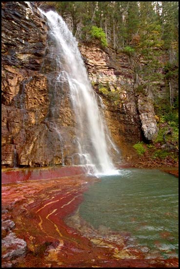 - Colorful Rock Below Virginia Falls, Glacier NP -