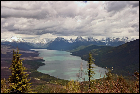 - Aerial View of Lake McDonald and Peaks, Glacier NP -