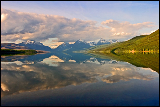 - Clouds and Peaks Reflected in Lake McDonald, Glacier NP -