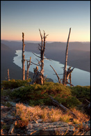 - Lake McDonald Seen From Above on Mt. Brown, Sunset, Glacier NP -