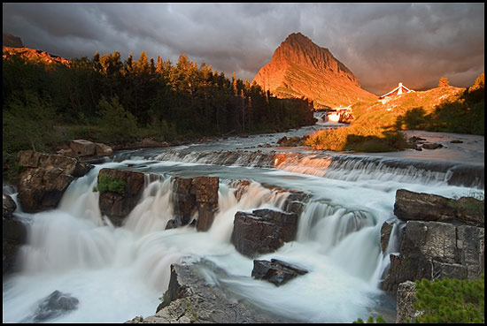 - Swiftcurrent Falls & Grinnell Point at Sunrise, Glacier NP -