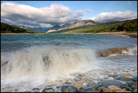 - Wave Crashing on the Shore of Lake Sherburne, Glacier NP -