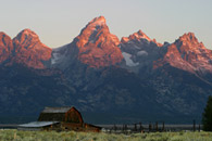 - Moulton Barn and the Teton Range at First Light, Grand Teton NP -