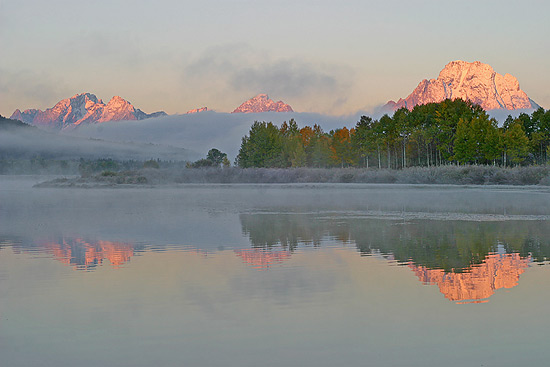 - A Foggy Autumn Sunrise at Oxbow Bend, Grand Teton NP -