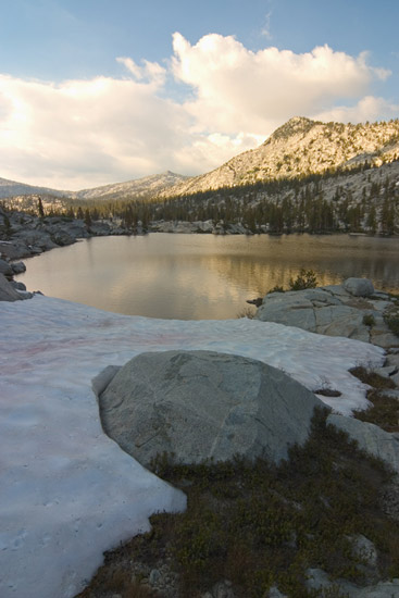 - Snow Along the Shore of a Lake in Granite Basin, Kings Canyon NP -