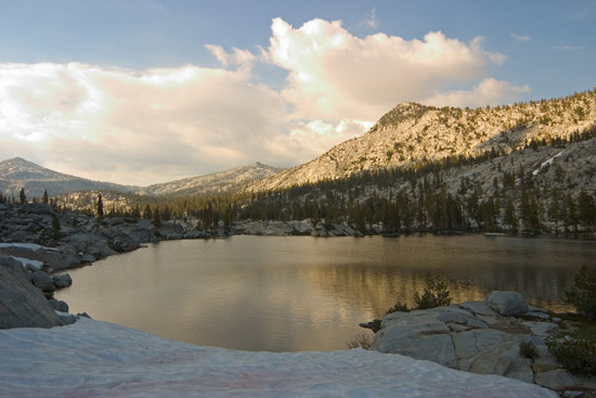 - Snow Along the Shore of a Lake in Granite Basin, Kings Canyon NP -