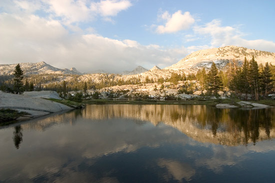 - Goat Crest at Sunset, Reflected in a Lake in Granite Basin, Kings Canyon NP -