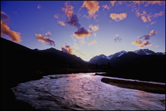 - Sunset Reflected in Fall River, Horseshoe Park, Rocky Mountain NP -