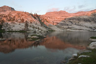 - Reflection of the Last Light on the Ridge Above Pear Lake, Sequoia NP -