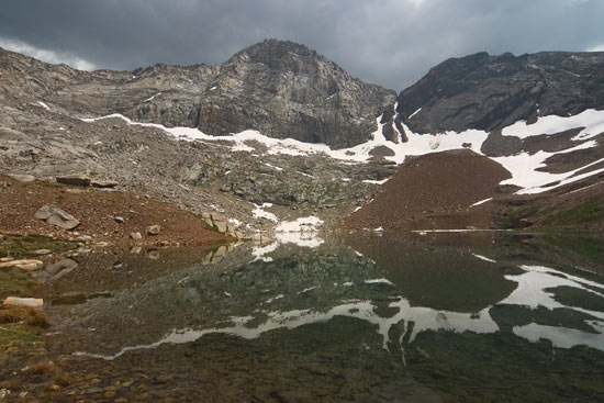 - Florence Pk. Reflected in Upper Franklin Lake, Mineral King Area, Sequoia NP -