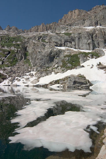 - Snow Floating in Emerald Lake, Sequoia NP -
