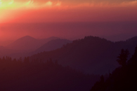 - Sunset Over Distant Ridges, Seen From Moro Rock, Sequoia NP -