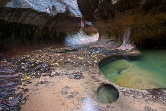 - Turquoise Pool in the Subway, Left Fork of the North Creek, Zion NP -